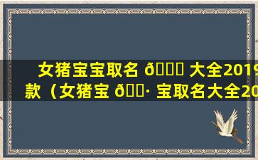 女猪宝宝取名 🐈 大全2019款（女猪宝 🕷 宝取名大全2019款怎么取）